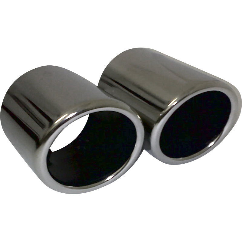 AutoStyle, Terminale di scarico, doppio tubo Ø2x75xL100mm, raccordo ->73mm, adatto per Audi/VW