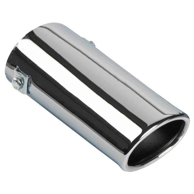 AutoStyle, Embout d'échappement, acier/chrome, ovale 80x60mm, longueur 165mm, raccordement ->55mm