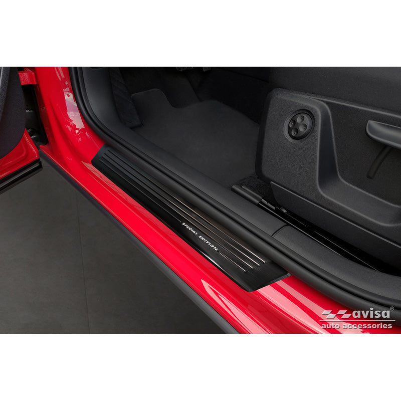Avisa, Door Sill Protectors, Black, Stainless Steel, Fits Audi Q2 Facelift 2020- 'Special Edition' - 4 pieces