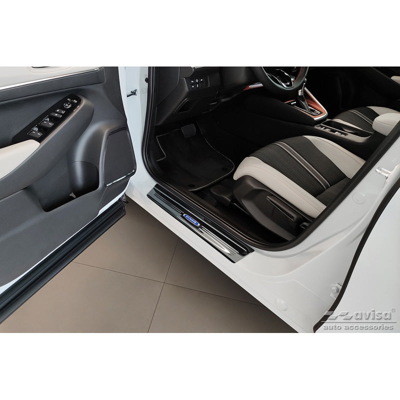 Avisa, Door Sill Protectors, Black, Stainless Steel, Fits Honda HR-V 2021- 'Hybrid' - 4 pieces