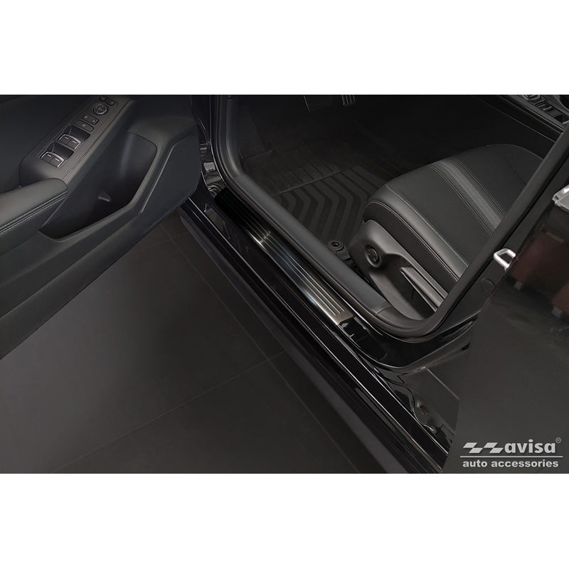 Avisa, Battitacco, Nero, Acciaio inox, adatto a Honda Civic XI 2022- 'Lines' - 4 pezzi