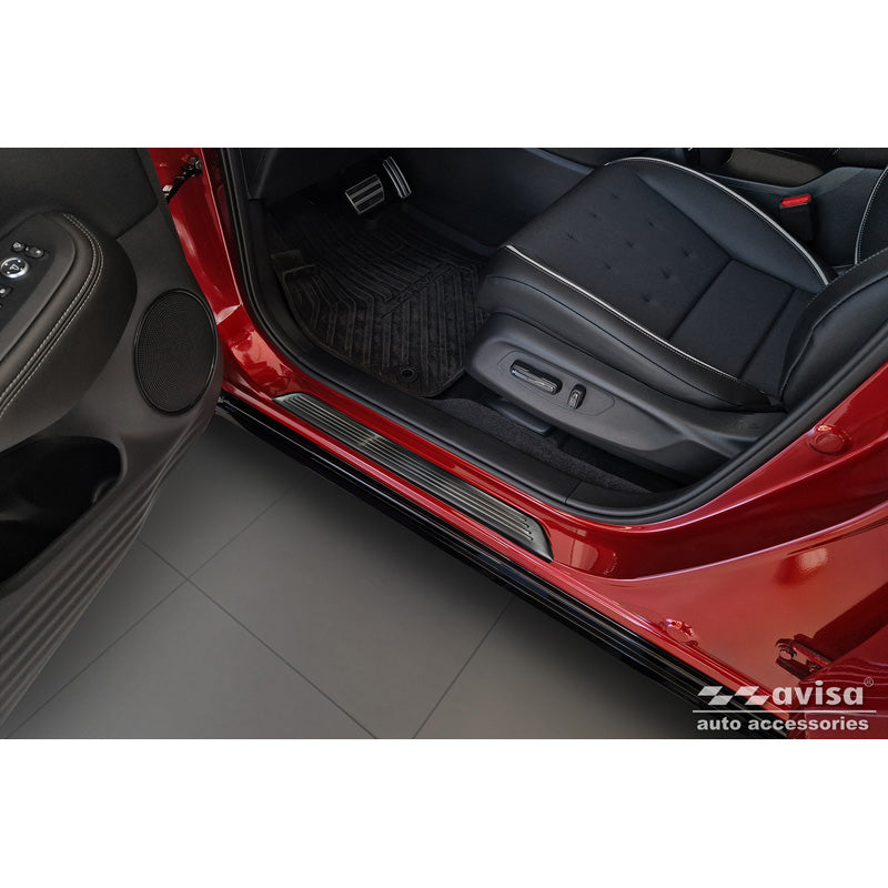 Avisa, nakładki progowe, stal nierdzewna, czarny, pasuje do Honda ZR-V (RZ4) 2023-, 'Lines' – 4 części