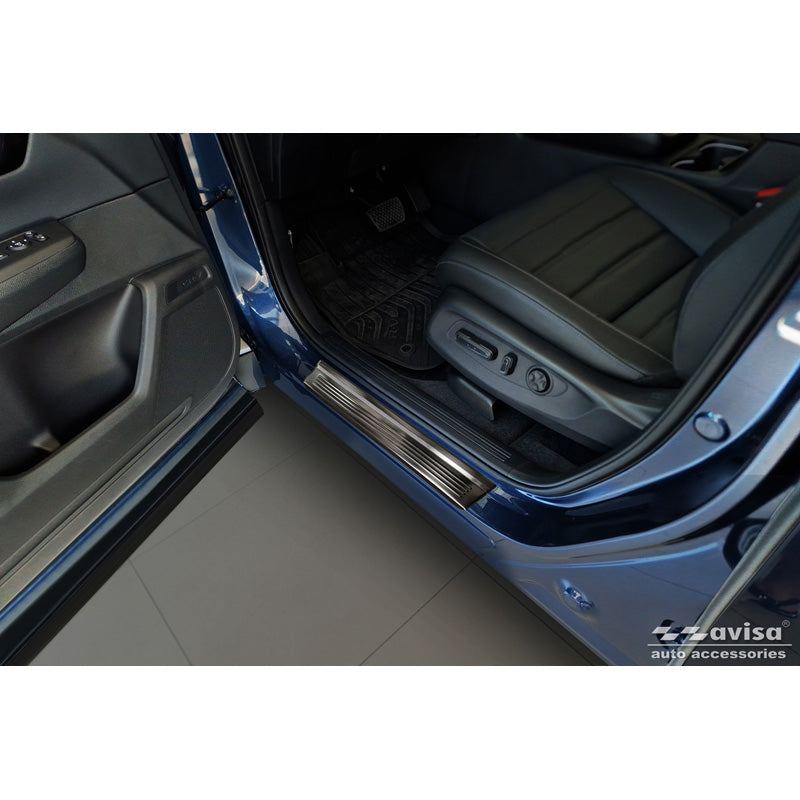 Avisa, Battitacco, Nero, Acciaio inox, adatto a Honda CR-V VI (RS_) 2023- - 'Lines' - 4 pezzi