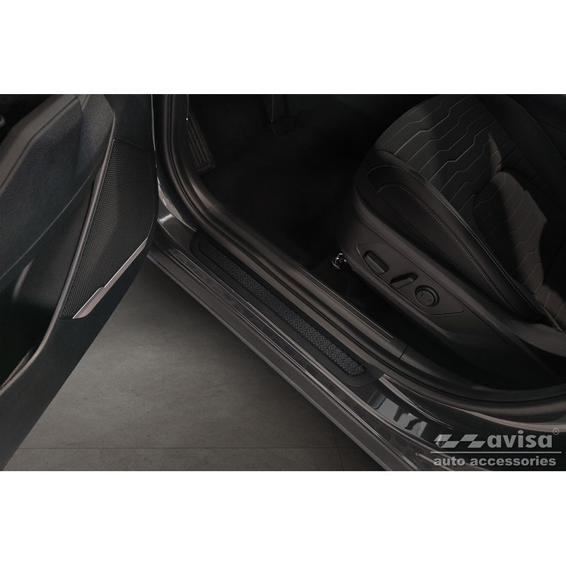 Avisa, Aluminium Instaplijstbeschermers 'Geribbelde Plaat' - Zwart - 2-pack - Voor Kia Sportage (NQ5) 2021-