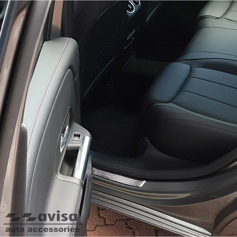 Avisa, Protezioni battitacco, Acciaio inossidabile, adatte per Mercedes B-Class W247 2019- 2 pezzi (porte posteriori)