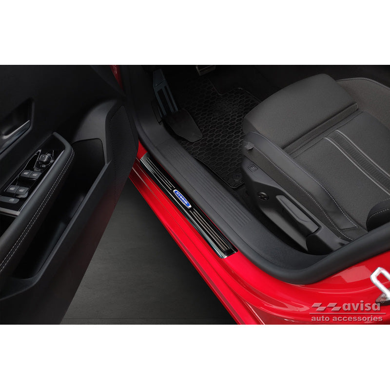 Avisa, achterbumperbeschermer, glanzend zwart, roestvrij staal, geschikt voor Opel Astra (L) Hatchback 2021- & Opel Astra (L) Sports Tourer 2021- 'Hybrid' - 4-delig