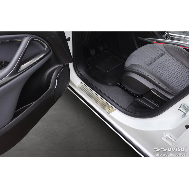 Avisa, nakładki progowe, stal nierdzewna, pasuje do Opel Zafira (C) Tourer 2012-2016 & Facelift 2016-2019, 'Lines' – 4 części