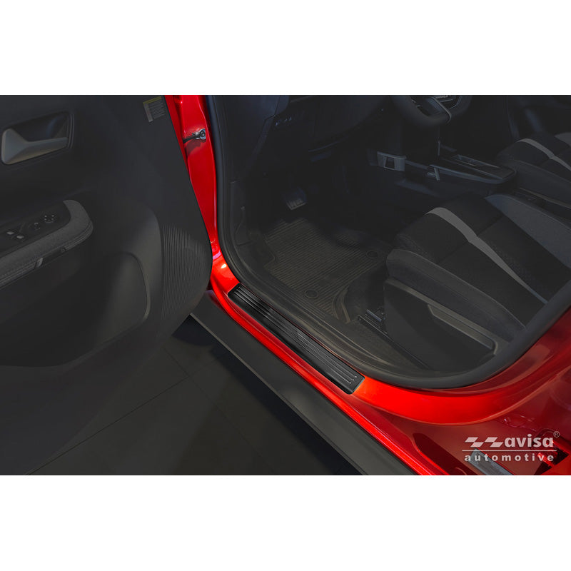 Avisa, soglia porta, acciaio inossidabile nero, 4 pz, 'Lines', si adatta a Opel Frontera (EV) (2024-)