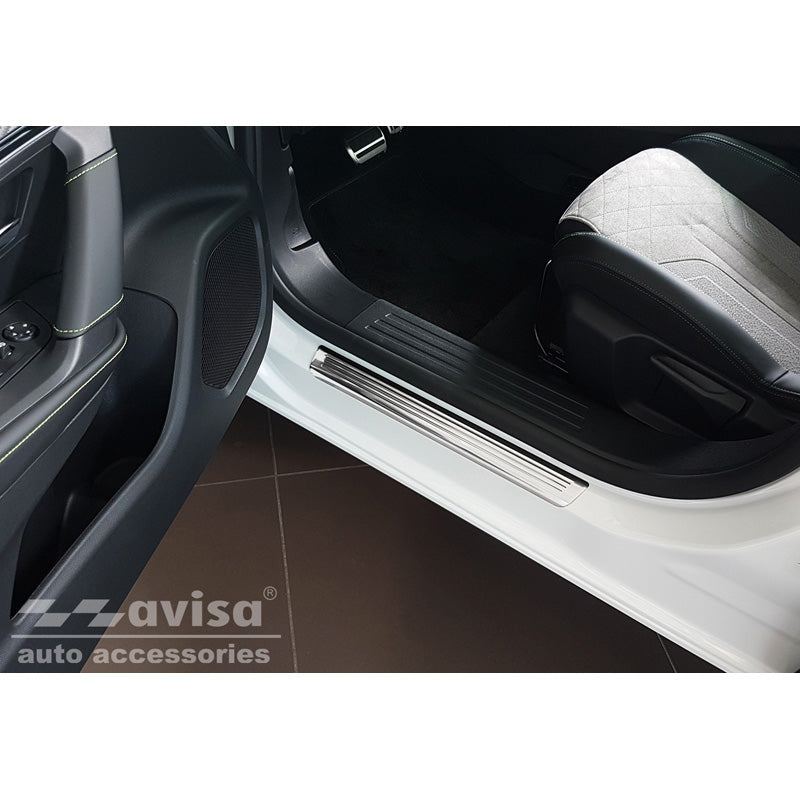Avisa, Door sill protectors, Stainless steel, fits Peugeot 2008 II 2020- 'Lines' - 4 pieces
