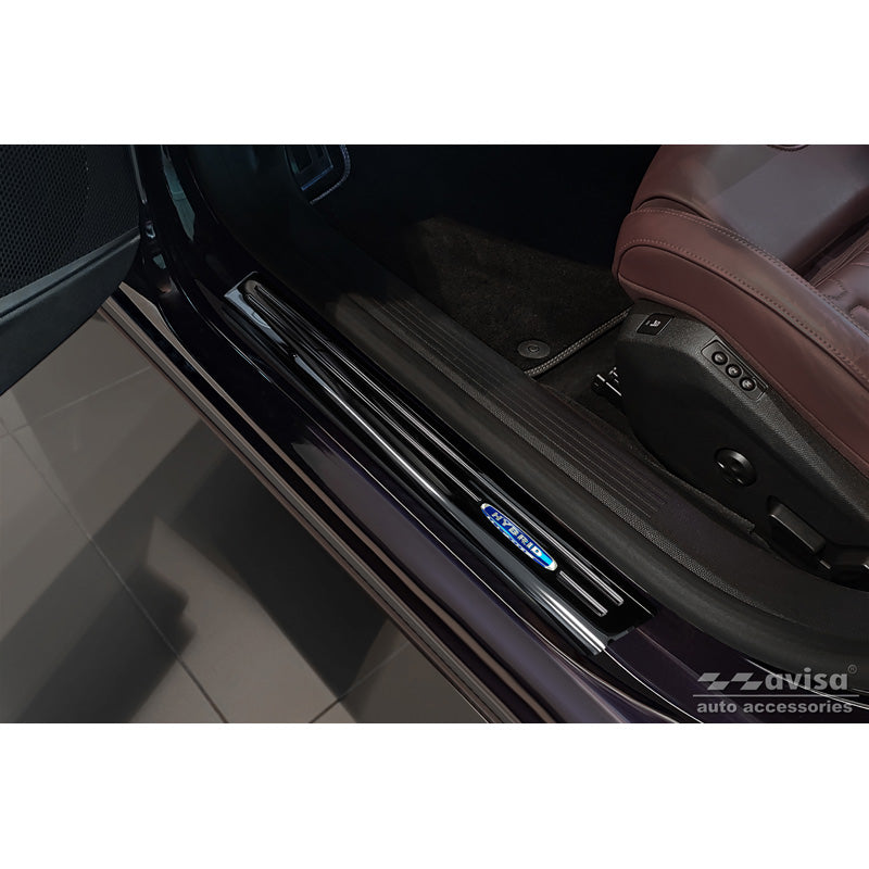 Avisa, battitacco, nero, acciaio inox, compatibile con Peugeot 508 II Sedan 2019- 'Hybrid' - 4 pezzi