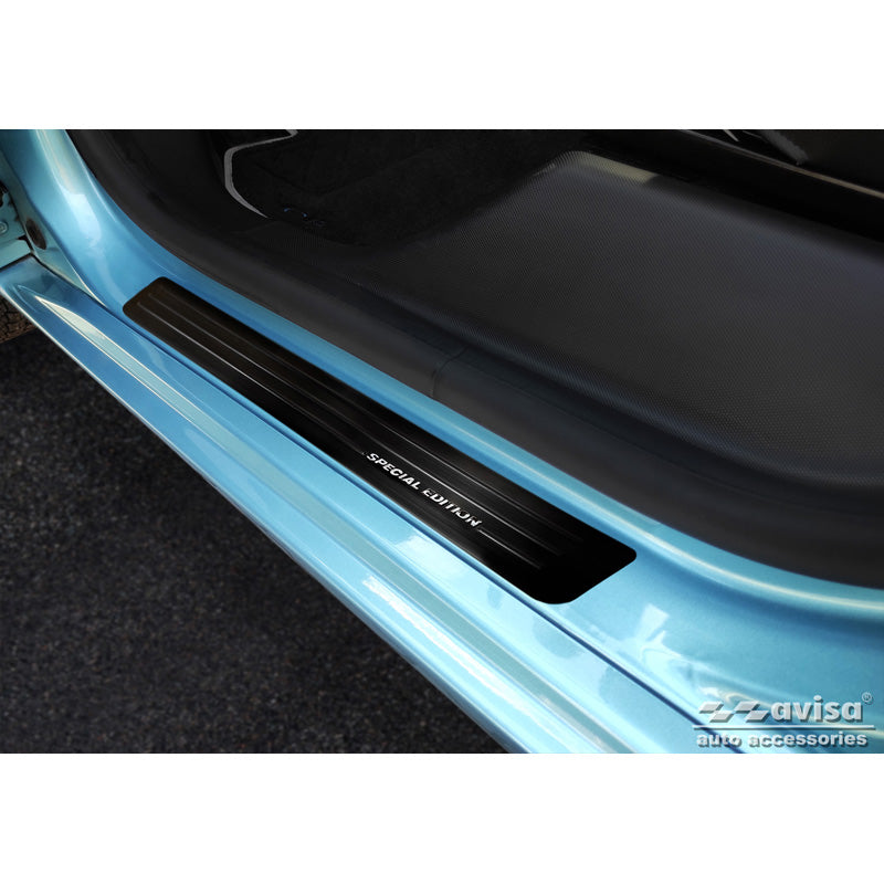 Avisa, Protezioni soglia, Neri, Acciaio inossidabile, adatti a Renault Zoe FL 2019- 'Special Edition' - 4 pezzi