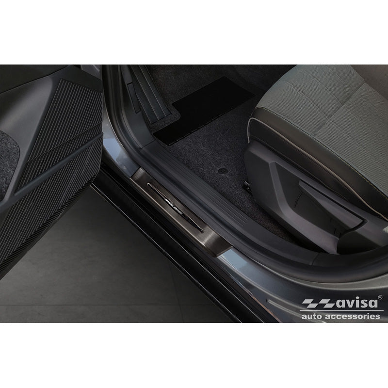 Avisa, Protecteurs de seuils, Noir, acier inoxydable, convient à Renault Megane E-Tech 2022- - 'Special Edition' - 4 pièces