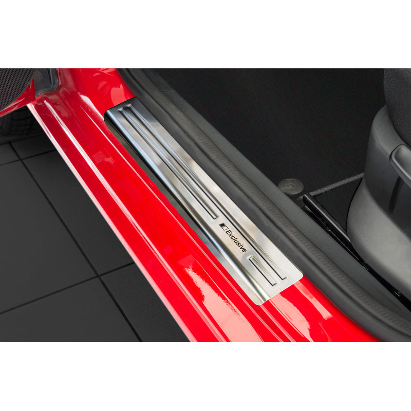 Avisa, Protecteurs de seuils, acier inoxydable, convient à Skoda Fabia III Combi/Hatchback 2014-2018 & FL 2018-2021 - 'Exclusive' - 4 pièces