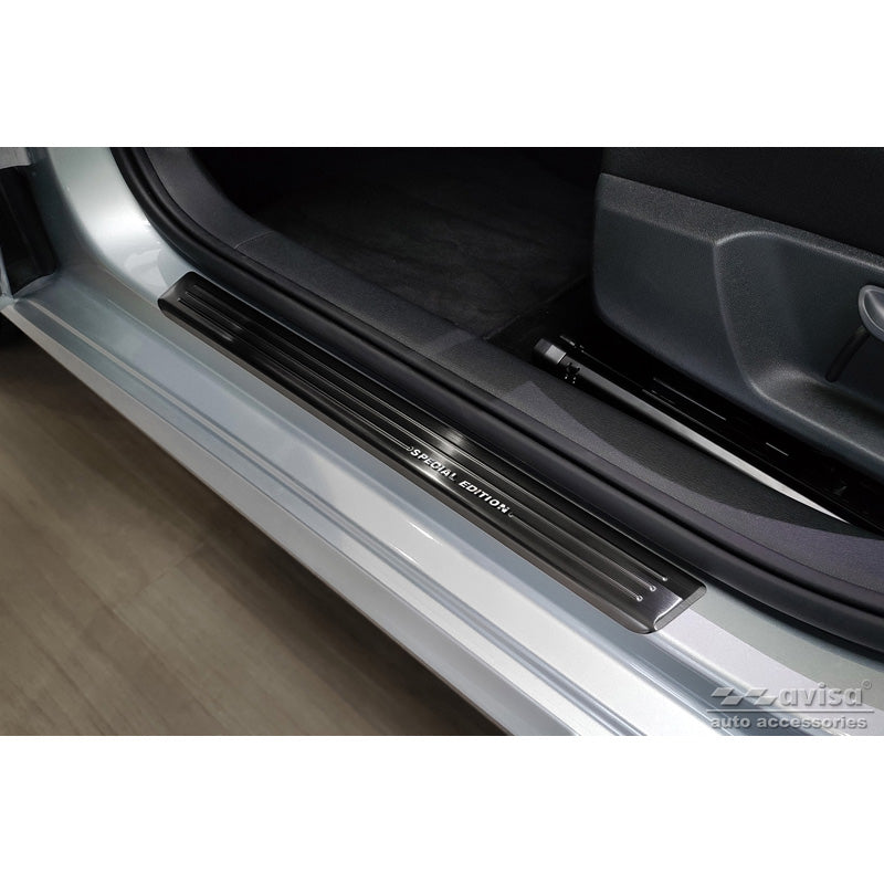 Avisa, Door sill protectors, Black, Stainless steel, Fits Skoda Fabia IV Hatchback 2021- 'Special Edition' - 4 pieces