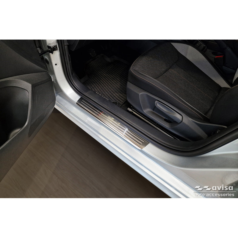 Avisa, Trinbeskyttere, Rustfrit stål, Passer til Skoda Kamiq (NW4) 2019-2024 & FL 2024-, 'Lines' – 4 dele