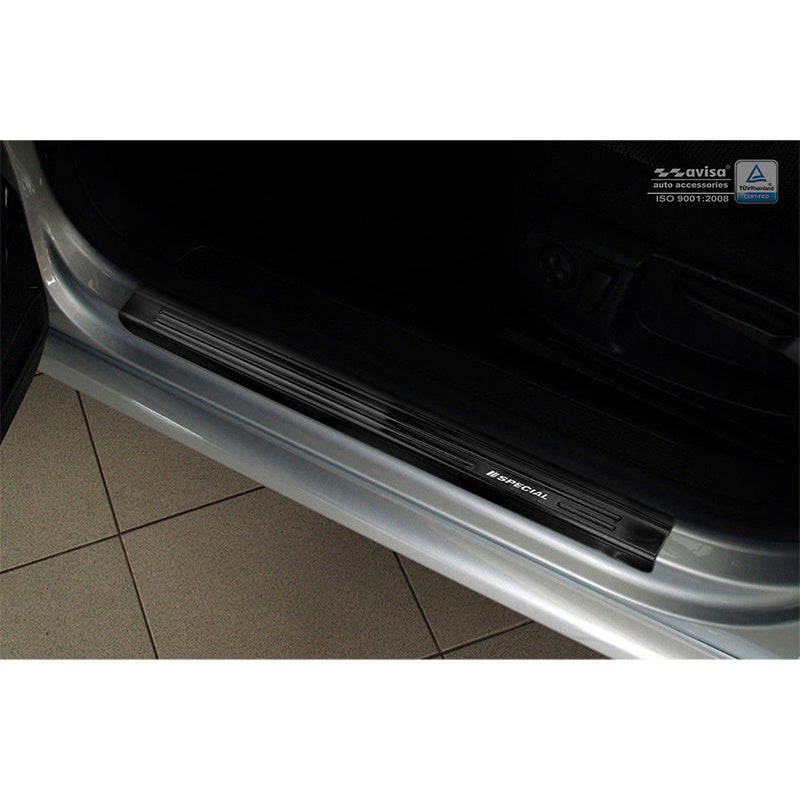 Avisa, Door Sill Protectors, Black, Stainless Steel, Fits Volkswagen Passat 3C 2005-2014 - 'Special Edition' - 4-pcs