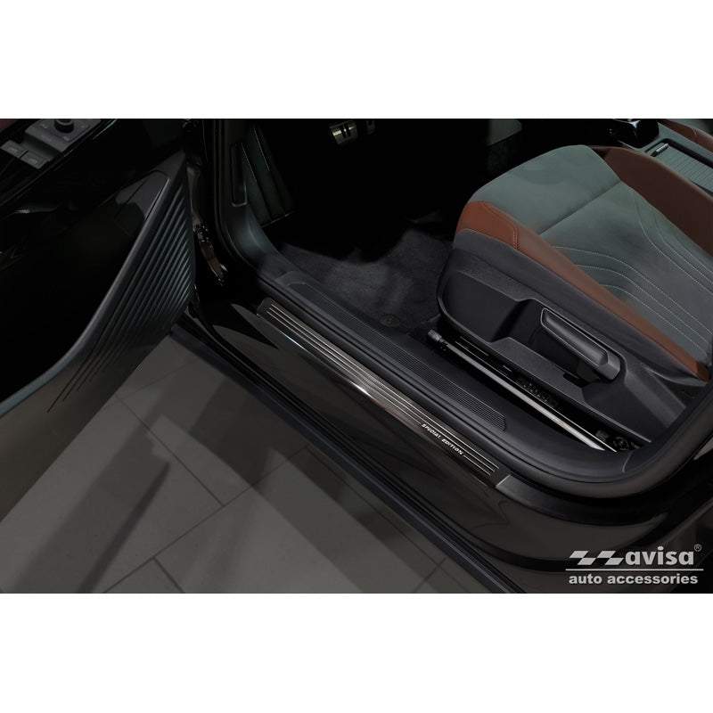 Avisa, Protezioni soglia, Nero, Acciaio inox, adatte per Volkswagen ID.4 2020- - 'Special Edition' - 4 pezzi
