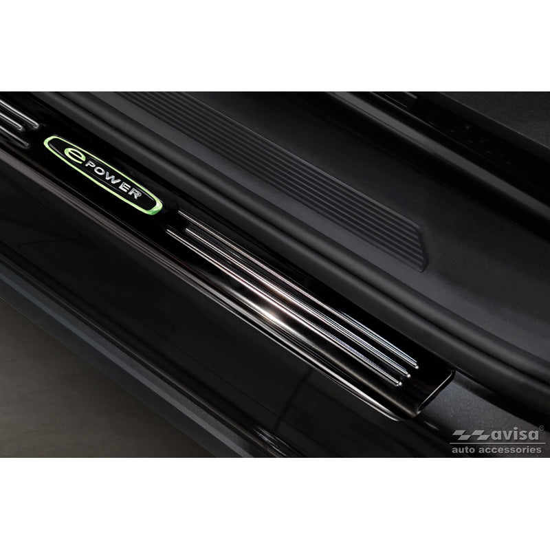 Avisa, Protezioni soglia, Nero, Acciaio inox, adatte per Volkswagen ID.4 2020- 'E-Power' - 4 pezzi