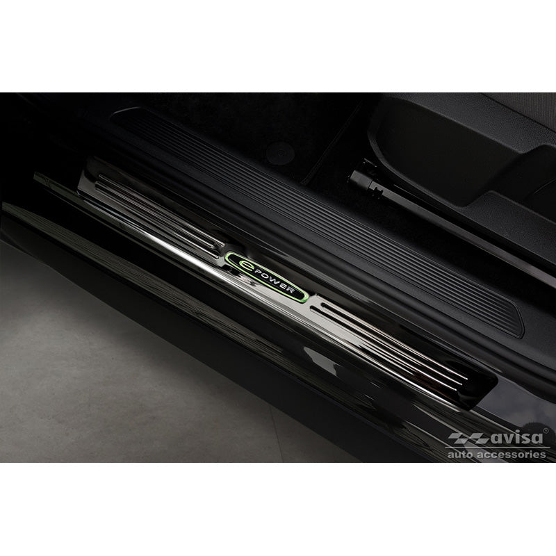 Avisa, protège-seuils de porte, noir, acier inoxydable, convient pour Volkswagen ID.3 2020-2023 & FL 2023- 'E-Power' - 4 pièces