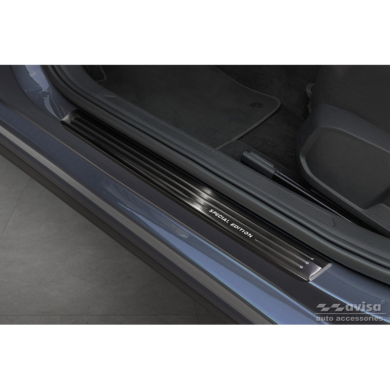 Avisa, kryty prahů, černá, nerezová ocel, vhodné pro Volkswagen VI Polo 2017- - 'Speciální edice' - 4 díly