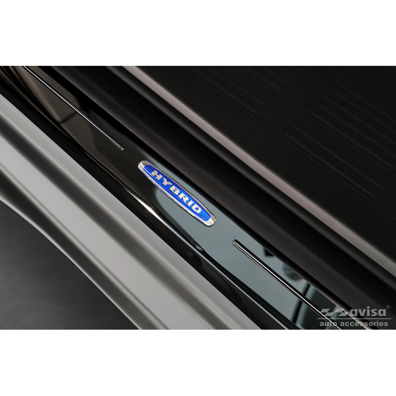 Avisa, kryt zadního nárazníku, lesklá černá, nerezová ocel, vhodné pro Volkswagen Multivan T7 2021- - 'Hybrid' - 4 díly
