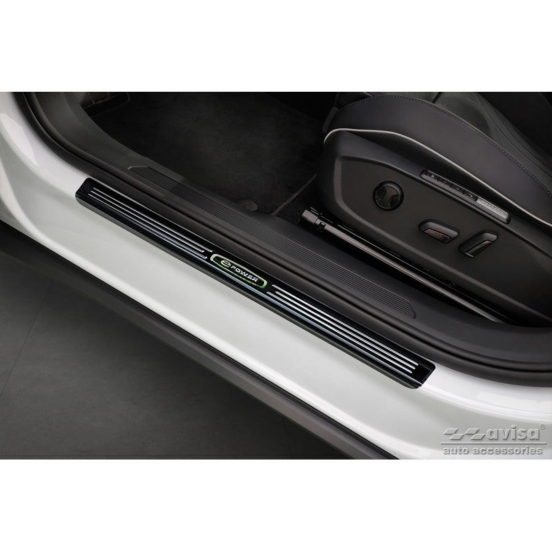 Avisa, nakładki progowe, czarny, stal nierdzewna, pasuje do Volkswagen ID.5 2021- 'E-Power' - 4-częściowy
