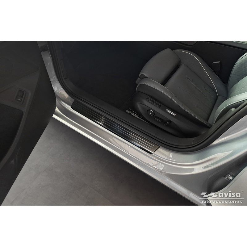 Avisa, Coprisoglie, Nero, Acciaio inossidabile, adatte per Volkswagen Passat Variant (CJ5) incl. R-Line & Hybrid 2024- / Skoda Superb IV Combi 2024- - 'Lines' - 4 pezzi