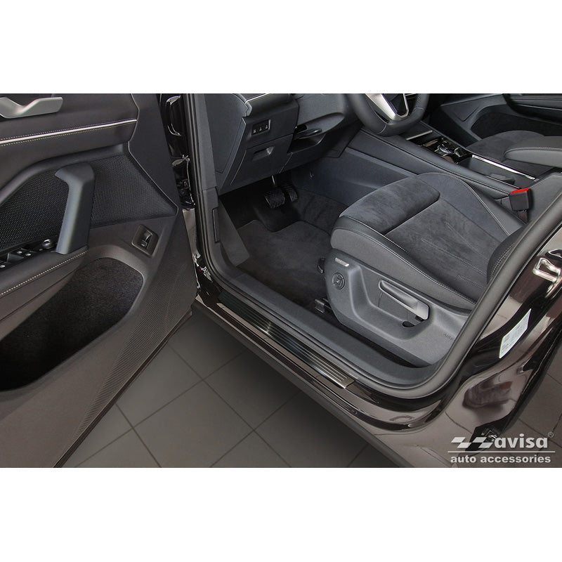 Avisa, Sill Protectors, Black, Stainless Steel, fits Volkswagen Tiguan III (CT1) 2024- - 'Lines' - 4 pieces
