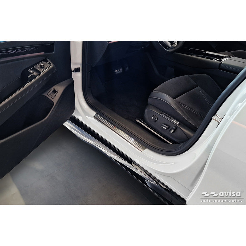Avis, protège-seuils, acier inoxydable, convient pour Volkswagen ID.7 2023- - « Lines » - 4 pièces