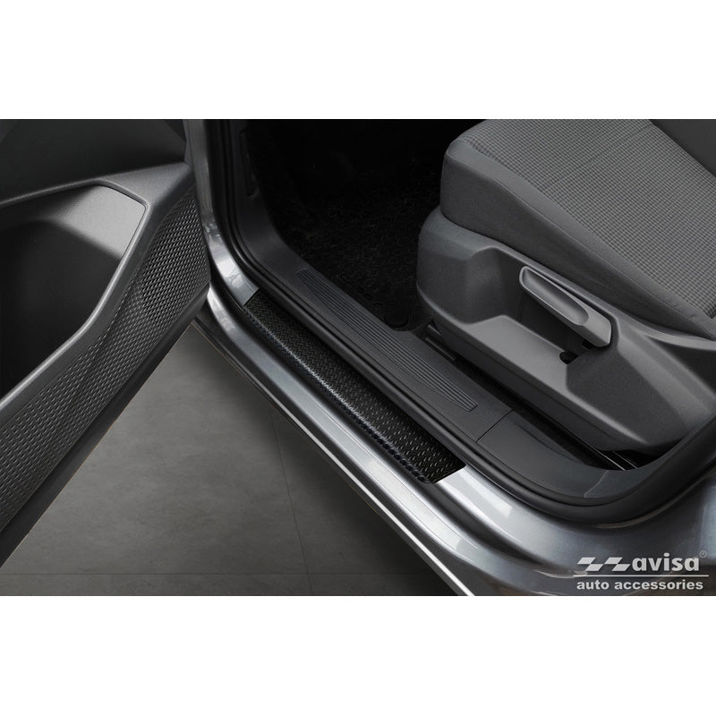 Avisa, Trinbeskyttere, Aluminium, Passer til Volkswagen Caddy V 2020-, 'Riflet Plade' – 2 stk. Sort