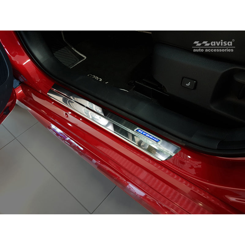 Avisa, Protections de seuils, acier inoxydable, compatibles avec Toyota Corolla XII Berline/Hatchback/Touring Sports 2018- & Toyota Corolla Cross 2022- & Suzuki Swace Combi 2020- 'Hybrid' 4 pièces