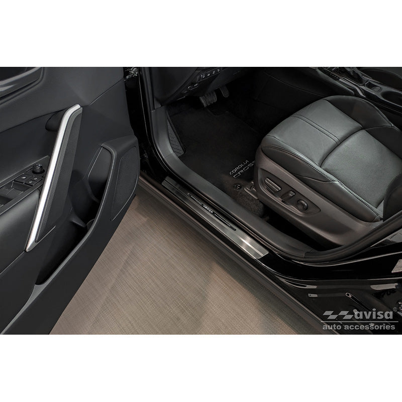 Avisa, protectores de umbral, acero inoxidable, se adapta a Toyota Corolla Cross 2020- 'Cross' 4 piezas