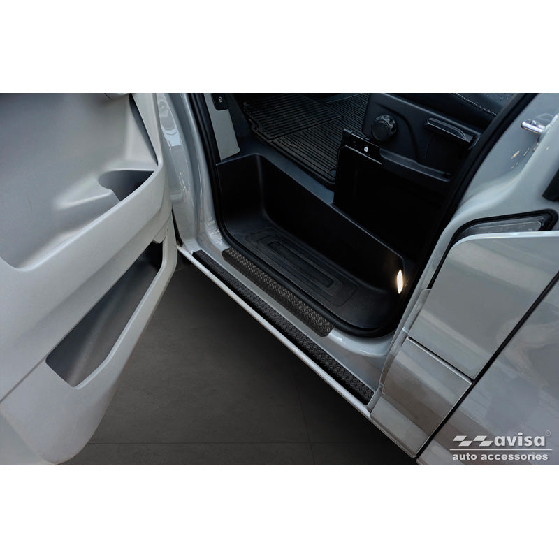 Avisa, Trinbeskyttere, Aluminium, Passer til Ford Transit Custom, lower door, (V710) & Tourneo Custom (V710) 2023-, 'Rifflet Plade' – 2 dele, Sort