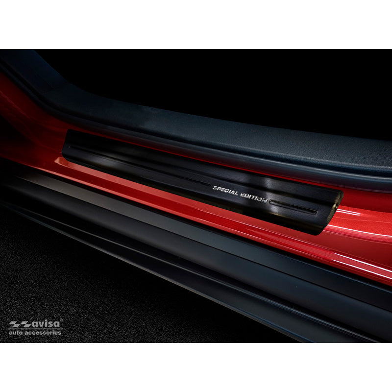 Avisa, Ochrany prahů, černá, nerezová ocel, pasuje na Mazda CX-30 2019- - kartáčovaná ocel 'Special Edition' 4 díly