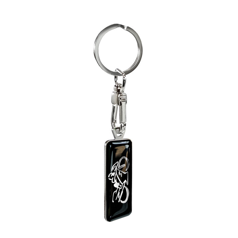 Avisa, Portachiavi Moto in acciaio inox - Nero - 1,3x5,3cm