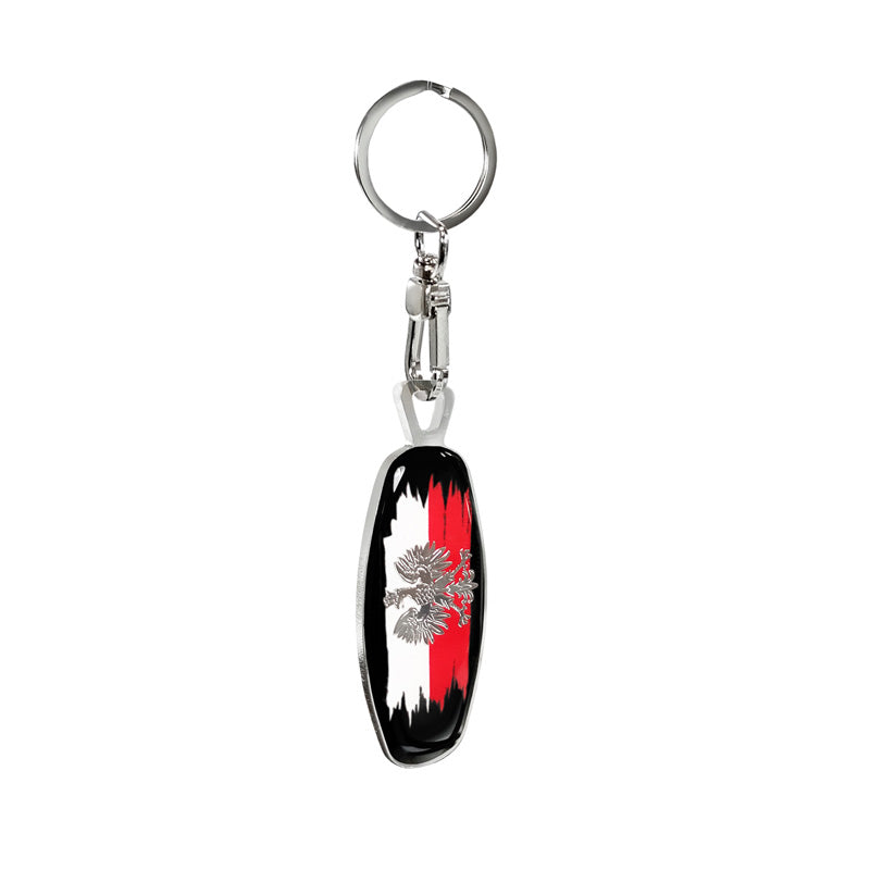 Avisa, Portachiavi, Acciaio inox, Emblema/Bandiera PL+Stella di David