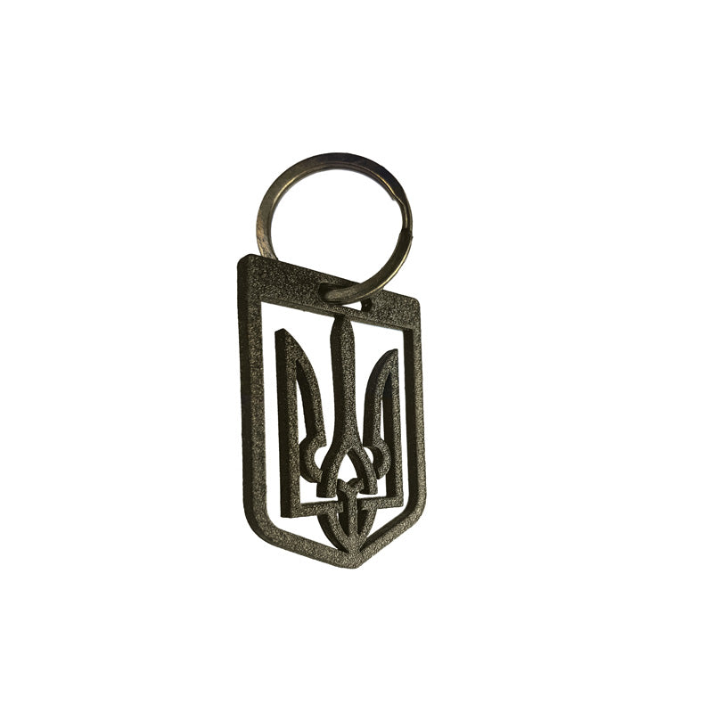 Avisa, Porte-clés en acier inoxydable - « Ukraine » (or) - 5,5 x 7,2 cm