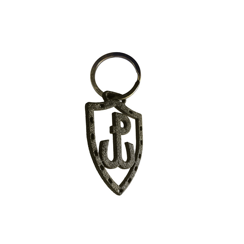 Avisa, Porte-clés en acier inoxydable - 'symbole d’ancre / bouclier' (doré) - 6x7cm