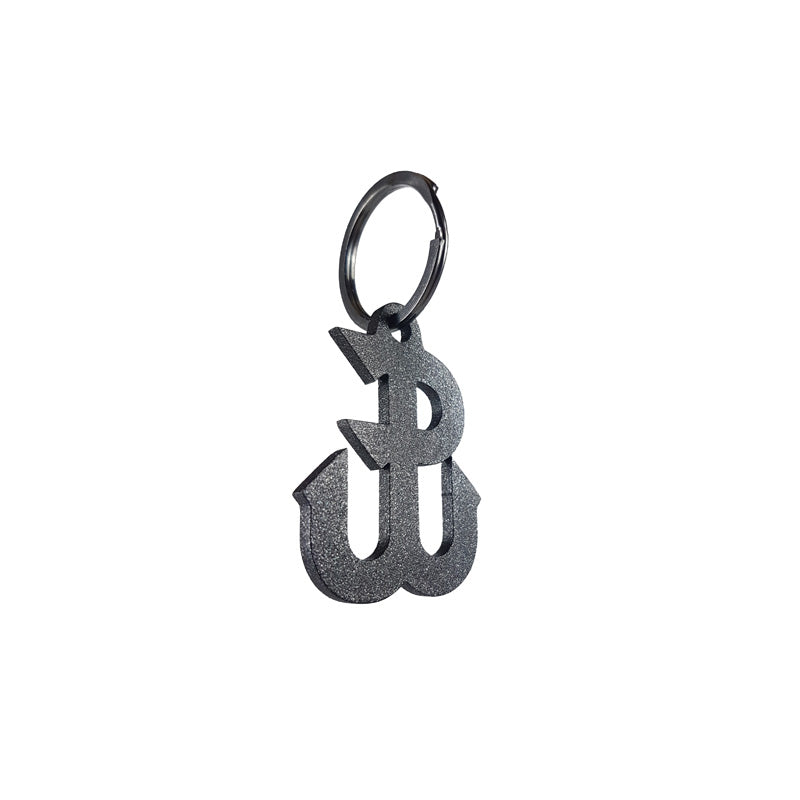 Avisa, porte-clés en acier inoxydable - « symbole d’ancre » - Noir - 5,5x7,1cm