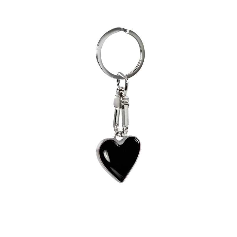 Avisa, Portachiavi, Acciaio inox 'Cuore', Nero