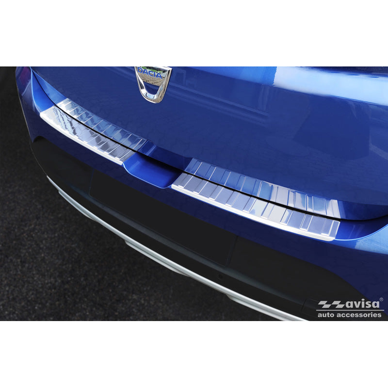 Avisa, ochraniacz tylnego zderzaka, stal nierdzewna, pasuje do Dacia Sandero III 2020-2022 & Facelift 2022- incl. Stepway 'Ribs' (2-częściowy)