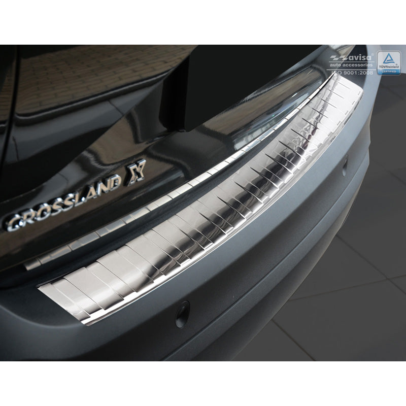 Avisa, Zadní kryt nárazníku, nerezová ocel, pasuje na Opel Crossland 2017-2020 & FL 2020- 'Ribs'