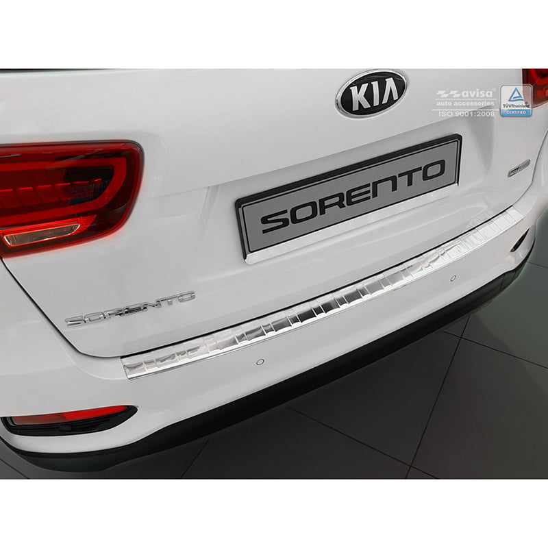 Avisa, Rear Bumper Protector, Stainless Steel, Fits Kia Sorento III Facelift 2017-2020 'Ribs'