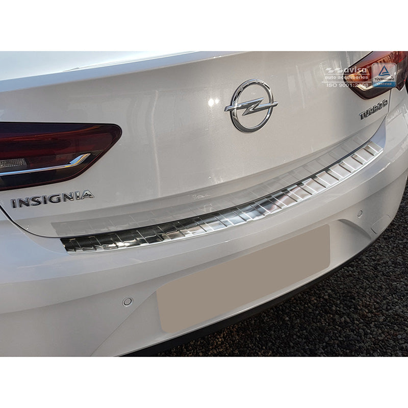 Avisa, protector de parachoques trasero, acero inoxidable, compatible con Opel Insignia Grand Sport 5 puertas 2017-2020 & FL 2020- 'Ribs'