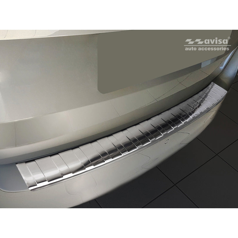 Avisa, Protection de pare-chocs arrière, acier inoxydable, compatible avec Skoda Fabia III Combi Facelift 2018- 'Ribs'