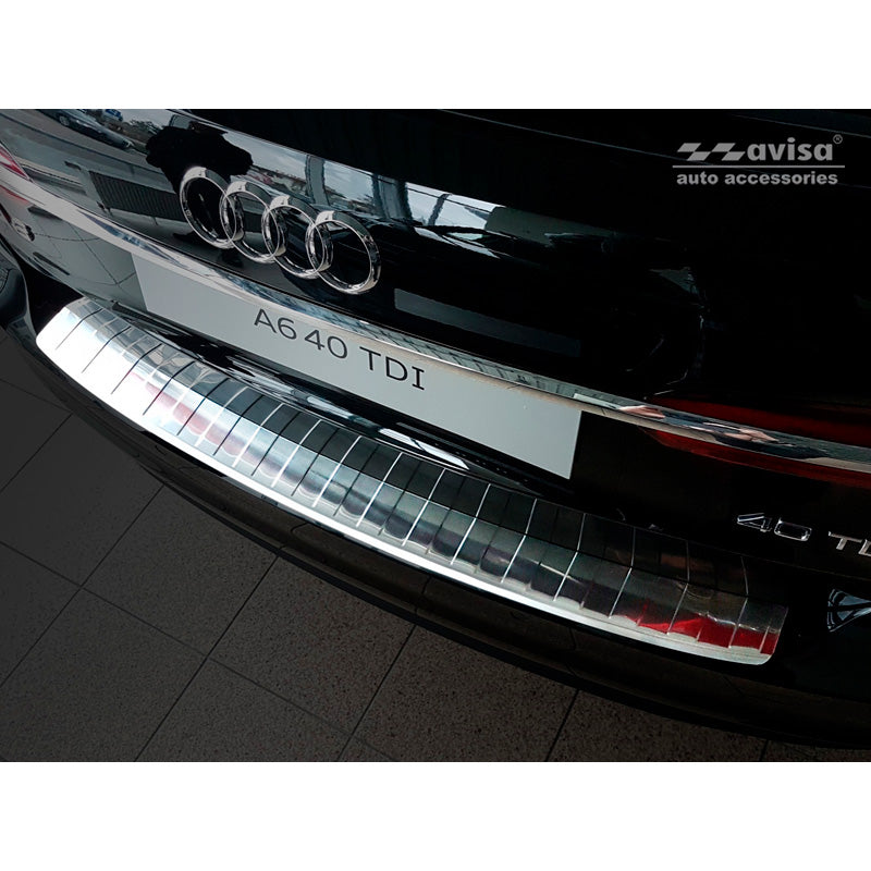 Avisa, protezione paraurti posteriore, acciaio inox, adatta a Audi A6 (C8) Avant 2018- 'Ribs' incl. S-Line & Allroad