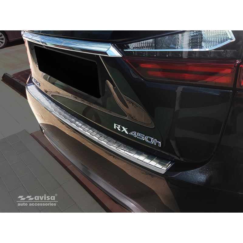Avisa, protector de paragolpes trasero, acero inoxidable, compatible con Lexus RX 2015-2019 & FL 2019- 'nervaduras'