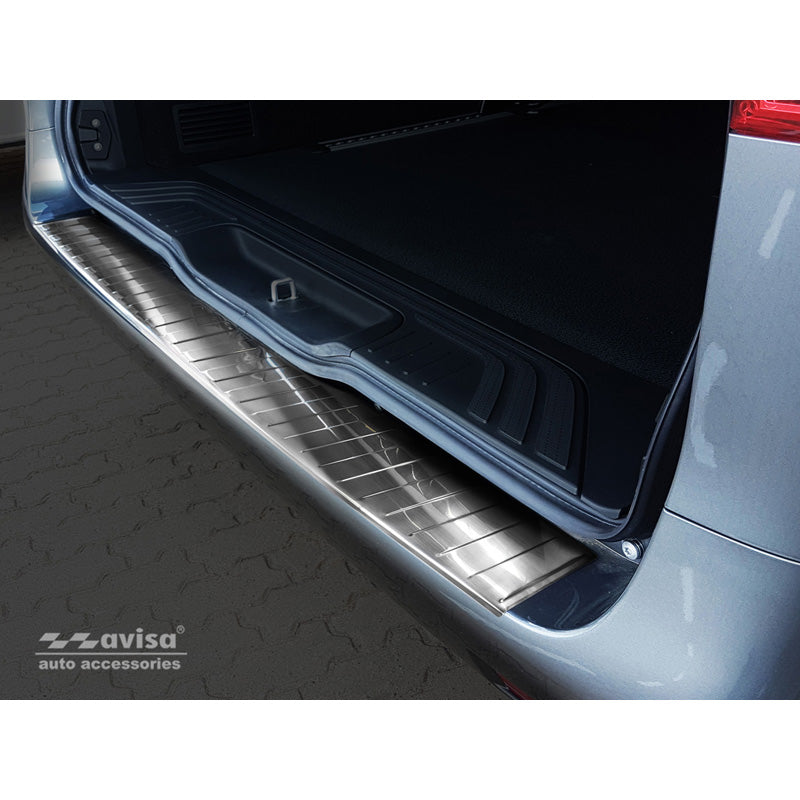 Avisa, protector de paragolpes trasero, acero inoxidable, compatible con Mercedes Vito & V-Class 2014-2019 & restyling 2019- 'nervaduras' (versión larga)