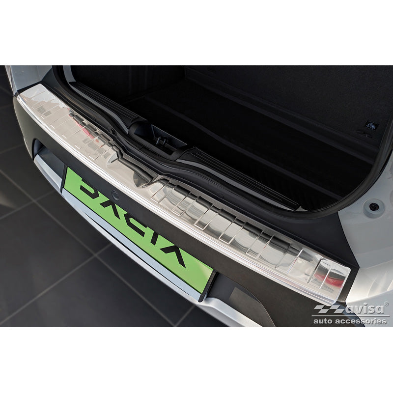 Avisa, protector de parachoques trasero, acero inoxidable, para Dacia Spring 2020- 'Ribs'