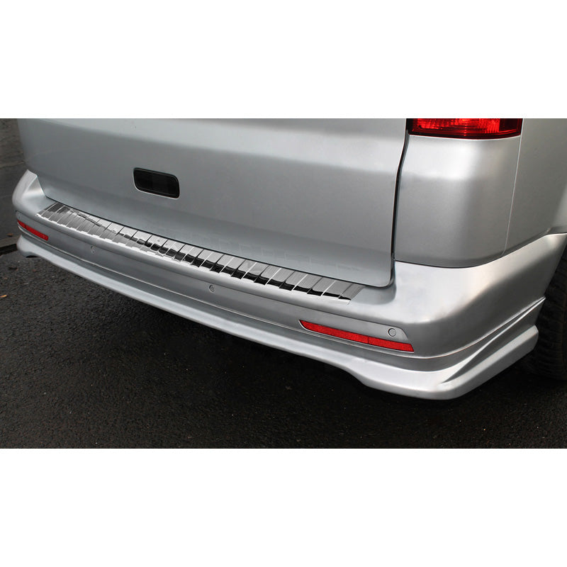 Avisa, Rear Bumper Protector, Stainless Steel, Fits VW Transporter T5 2003-2015 (all) & T6 2015- / FL 2019- (with rear doors) 'Ribs'